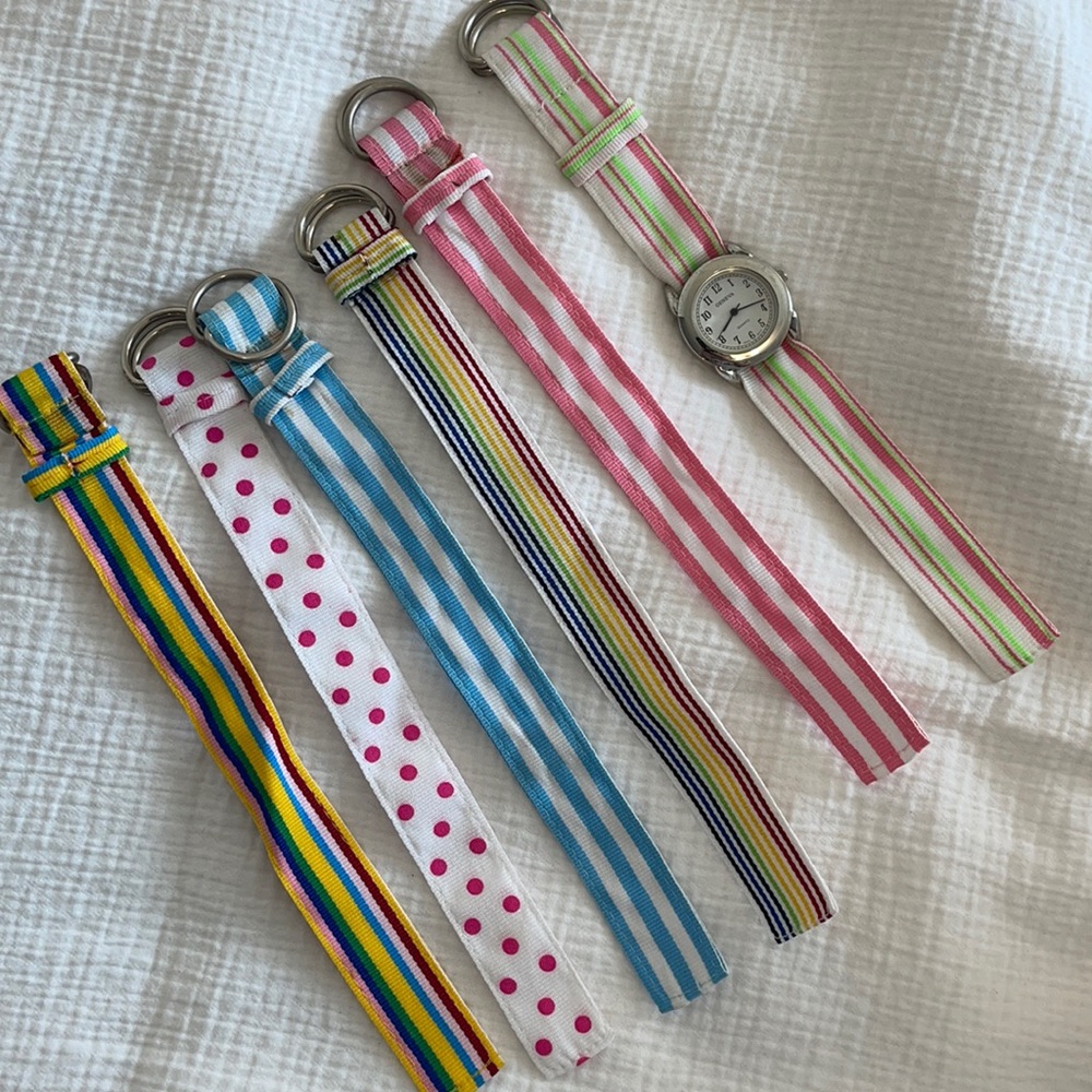 Geneva Ribbon Watch with 6 Straps